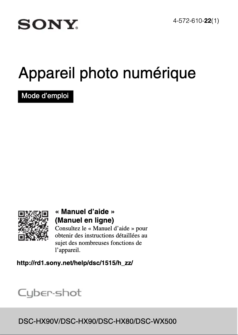 Imagen de la primera página del manual del dispositivo Cybershot DSC-WX500