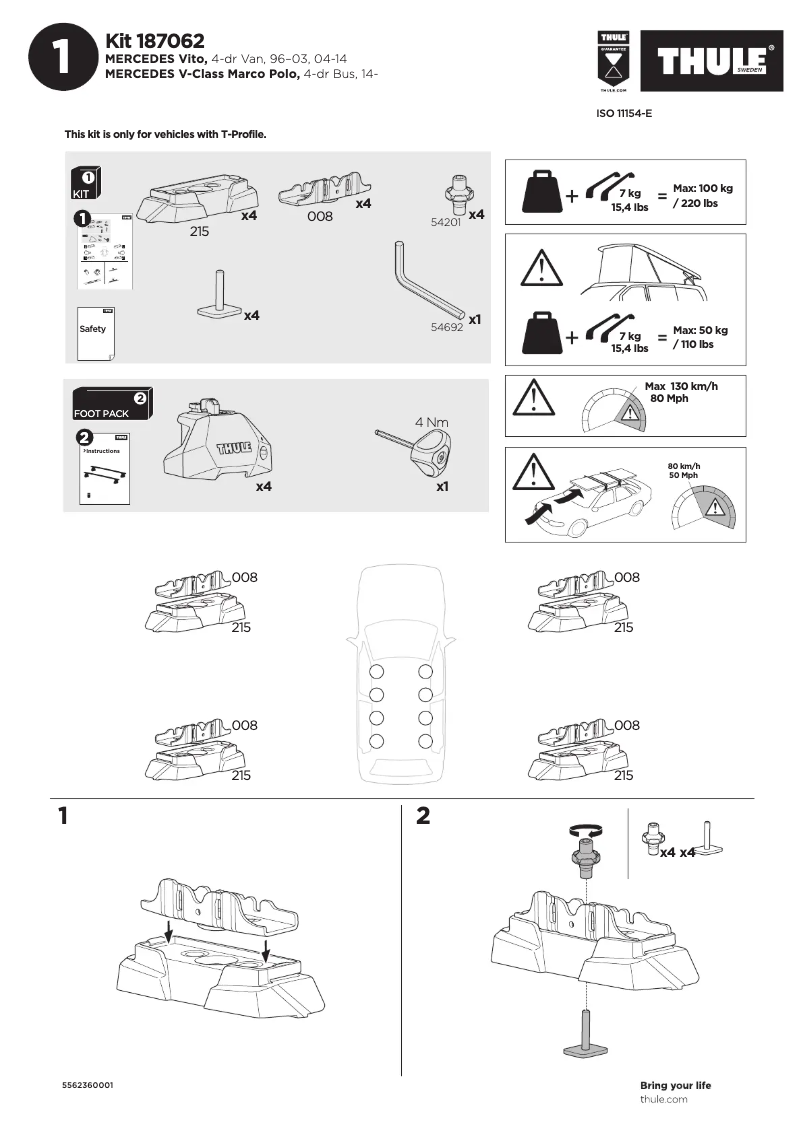 Página 1 del manual Manual de usuario Thule Kit 187062