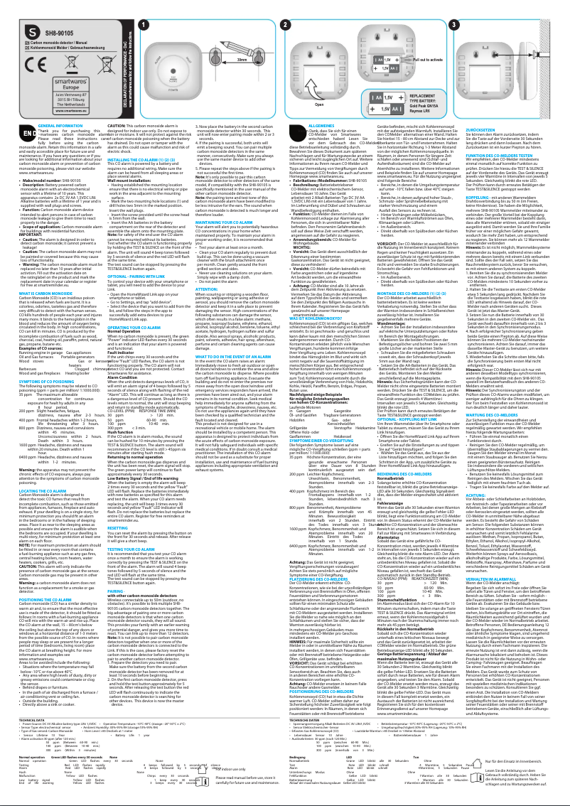 Image de la première page du manuel de l'appareil SH8-90105