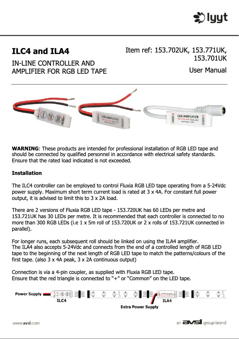Page 1 de la notice Manuel utilisateur LYYT ILADC4