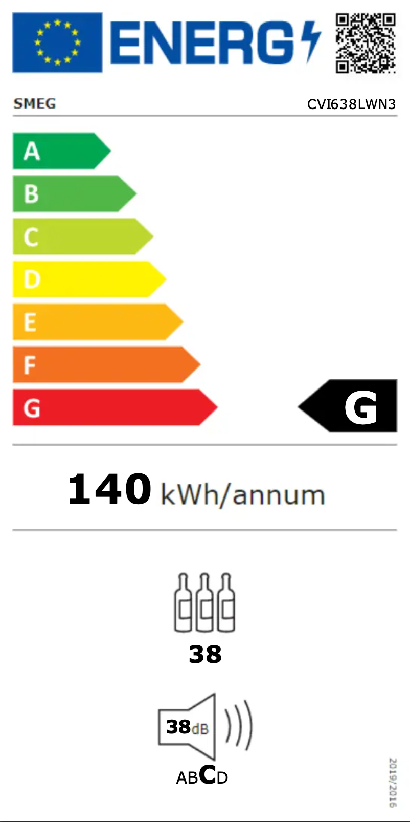 Page n°1 - Label énergétique Smeg CVI638LWN3