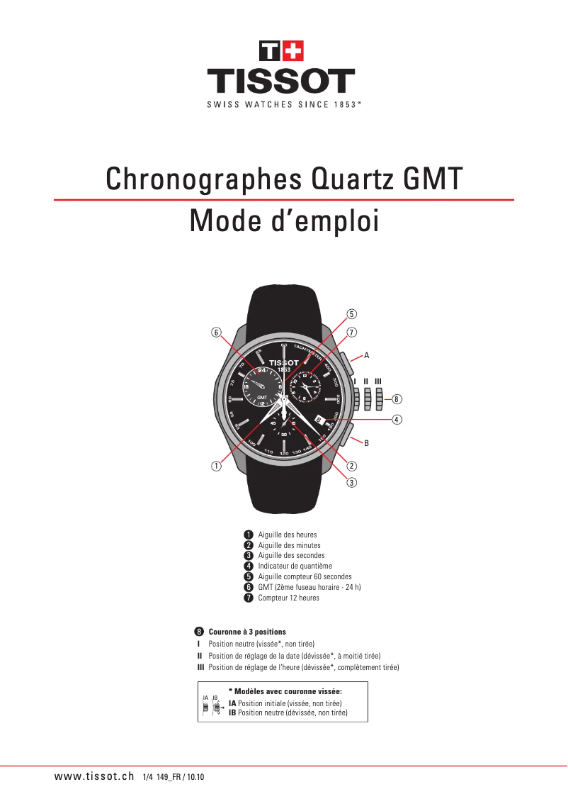 Image de la première page du manuel de l'appareil Tradition GMT