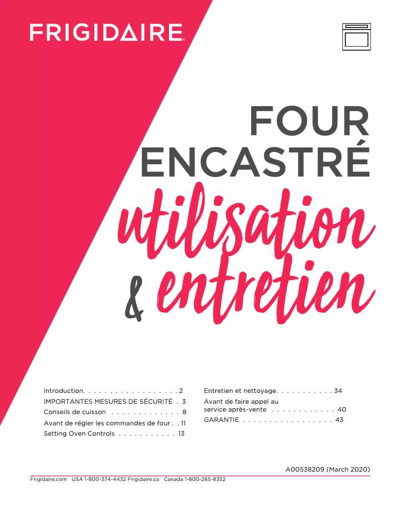 Image de la première page du manuel de l'appareil FGEW3069UF