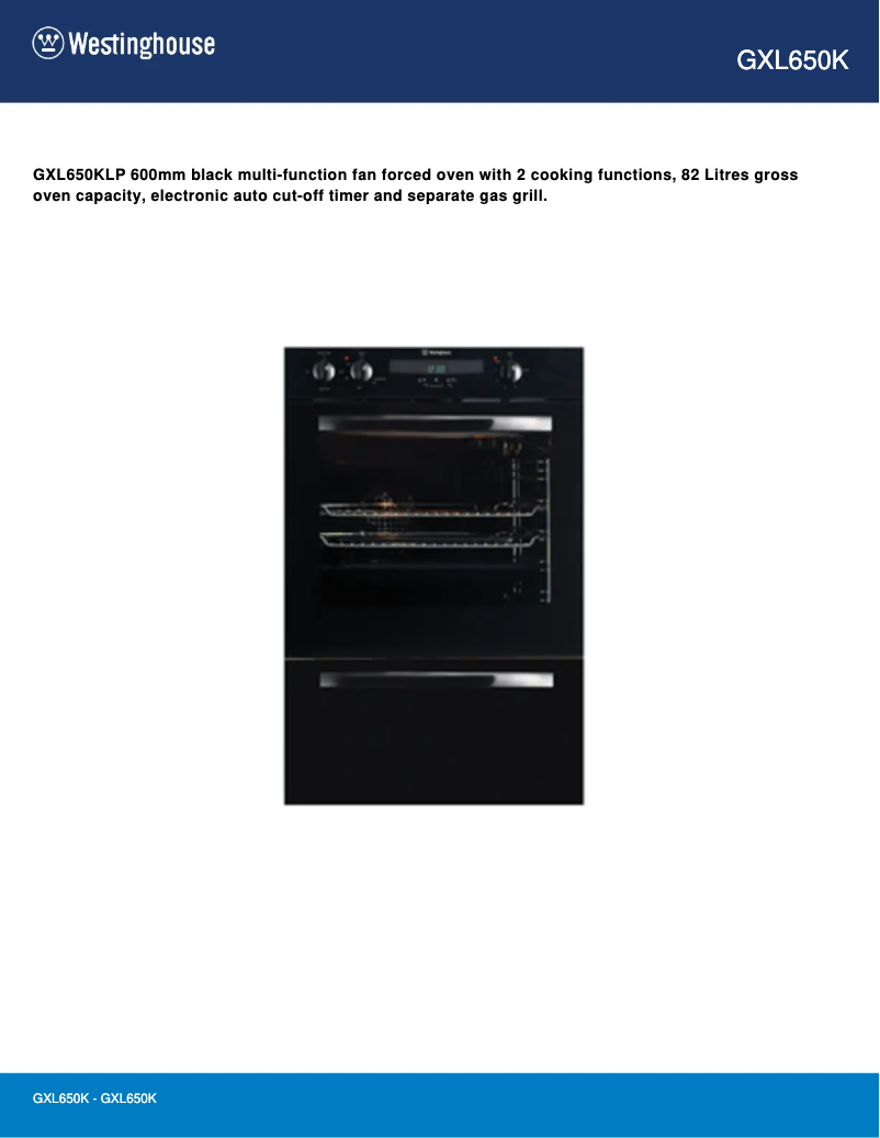 Image de la première page du manuel de l'appareil GXL650K