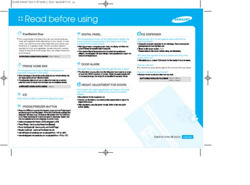 Page 1 de la notice Manuel utilisateur Samsung RSA1WHMG