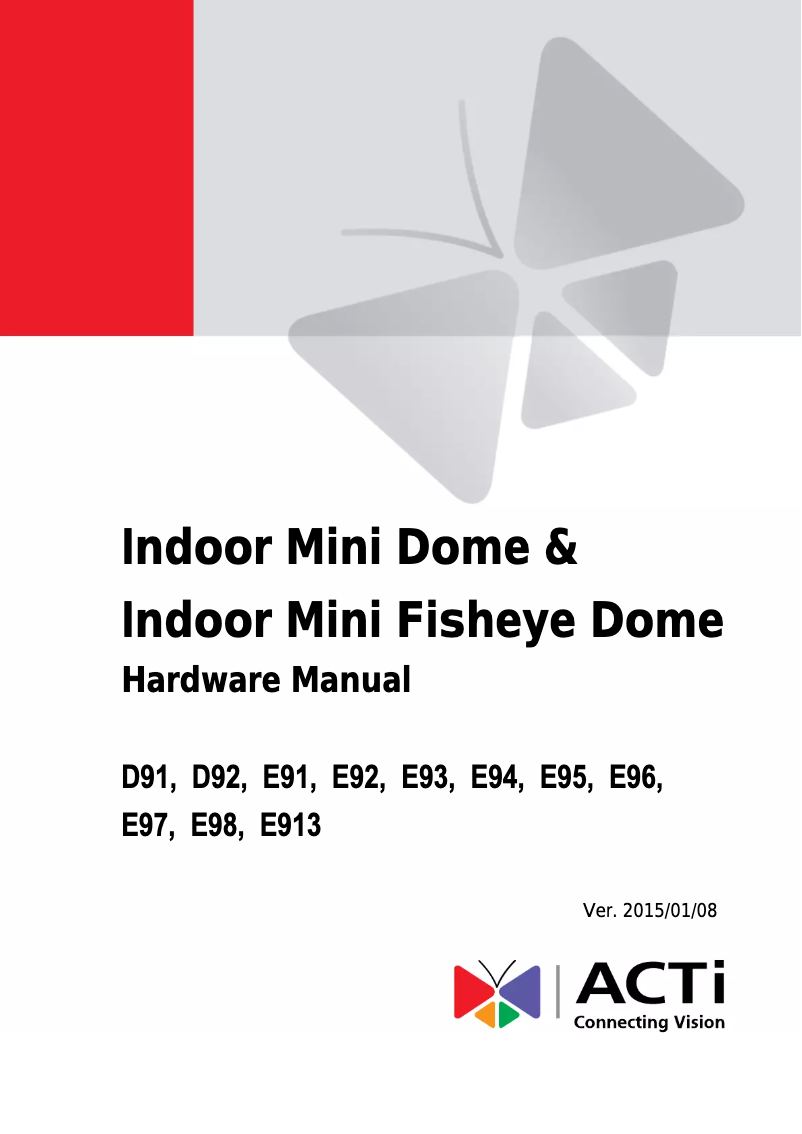 Page n°1 - Manuel utilisateur ACTi E98