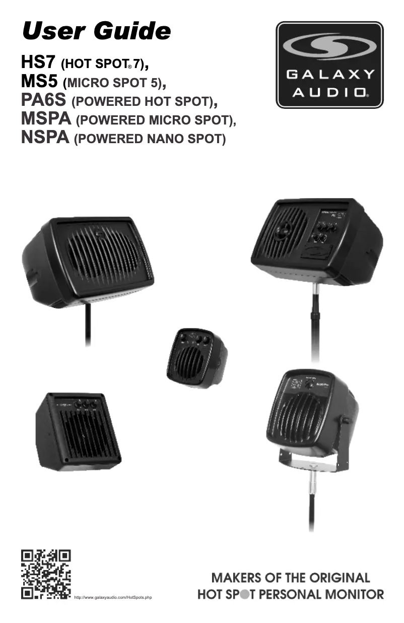 Page n°1 - Manuel utilisateur Galaxy Audio Hot Spot 7 HS7