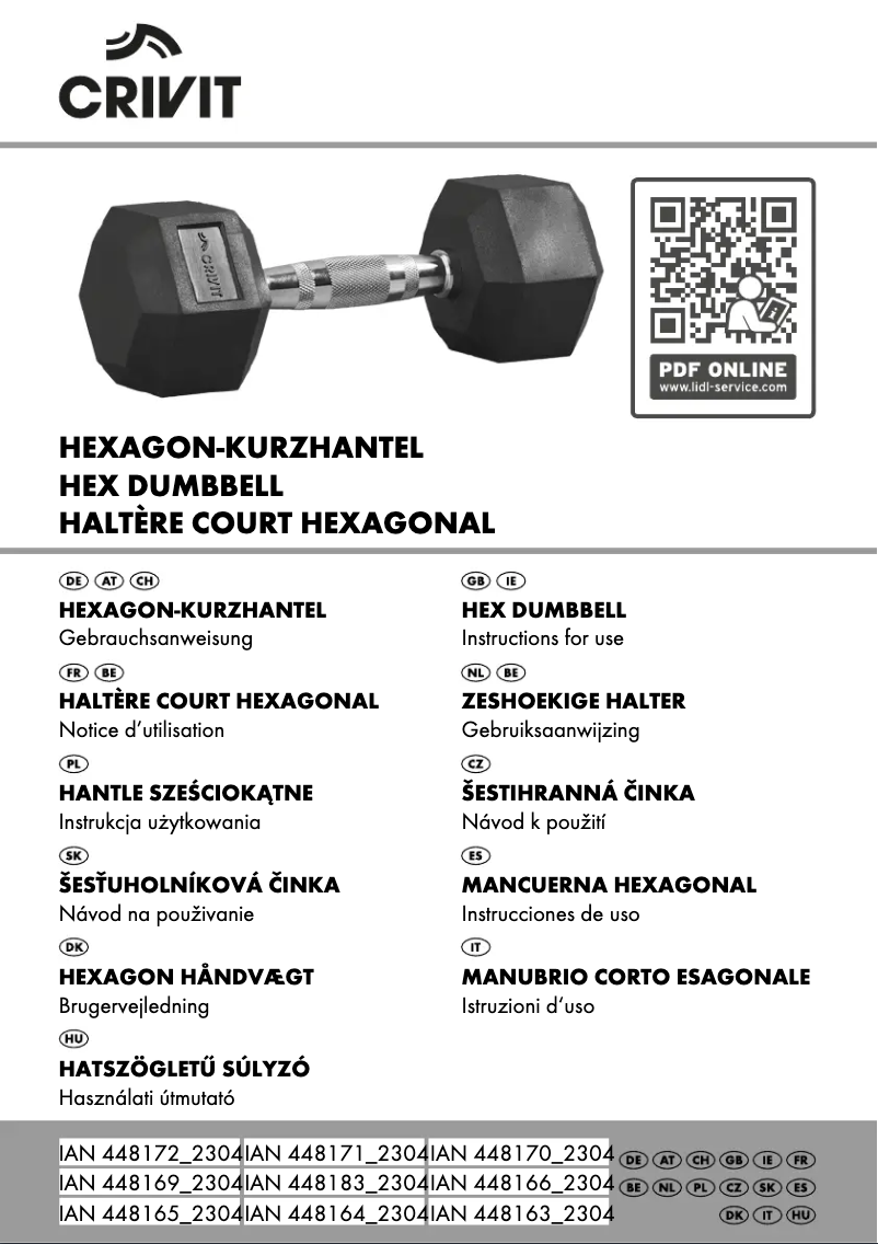 Page n°1 - Manuel utilisateur Crivit IAN 448163