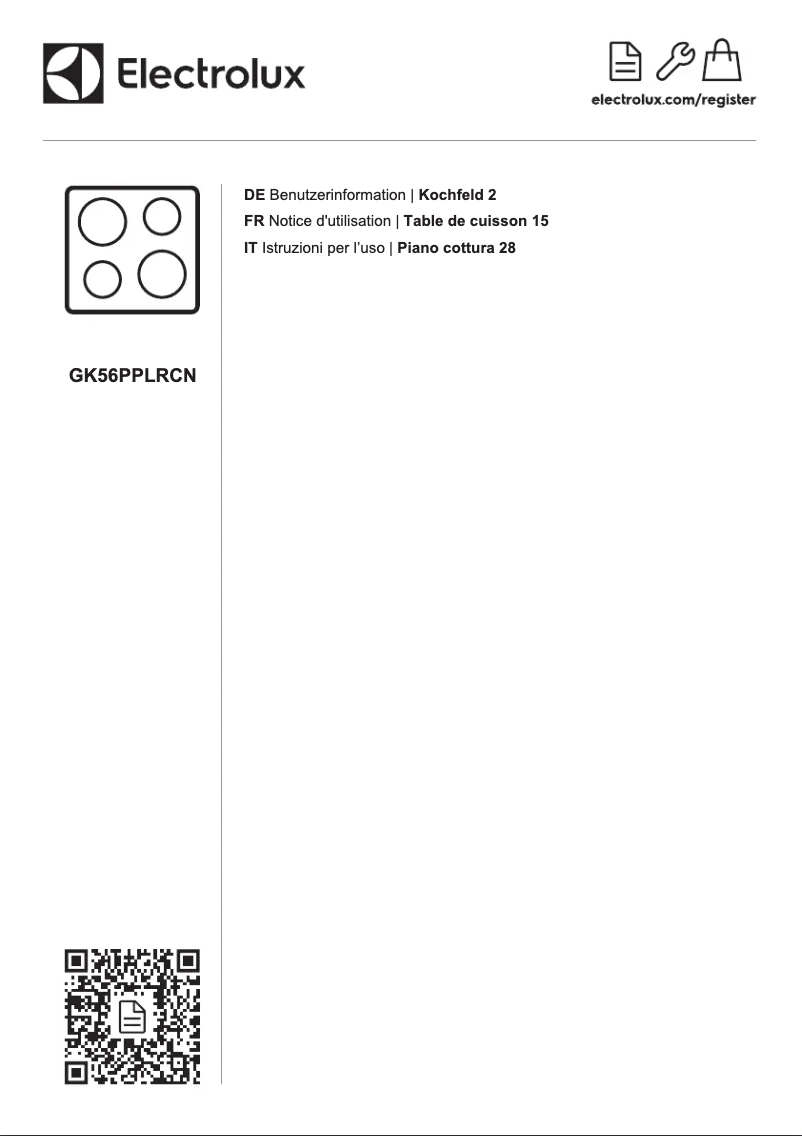 Page n°1 - Manuel utilisateur Electrolux GK56PPLRCN