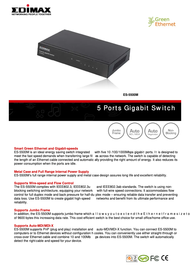 Page n°1 - Manuel utilisateur Edimax ES-5500M