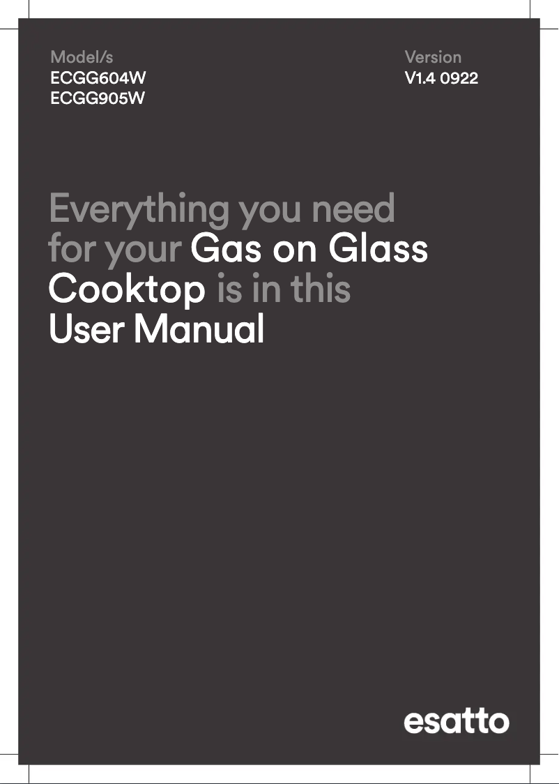 Page 1 de la notice Manuel utilisateur Esatto ECGG604W