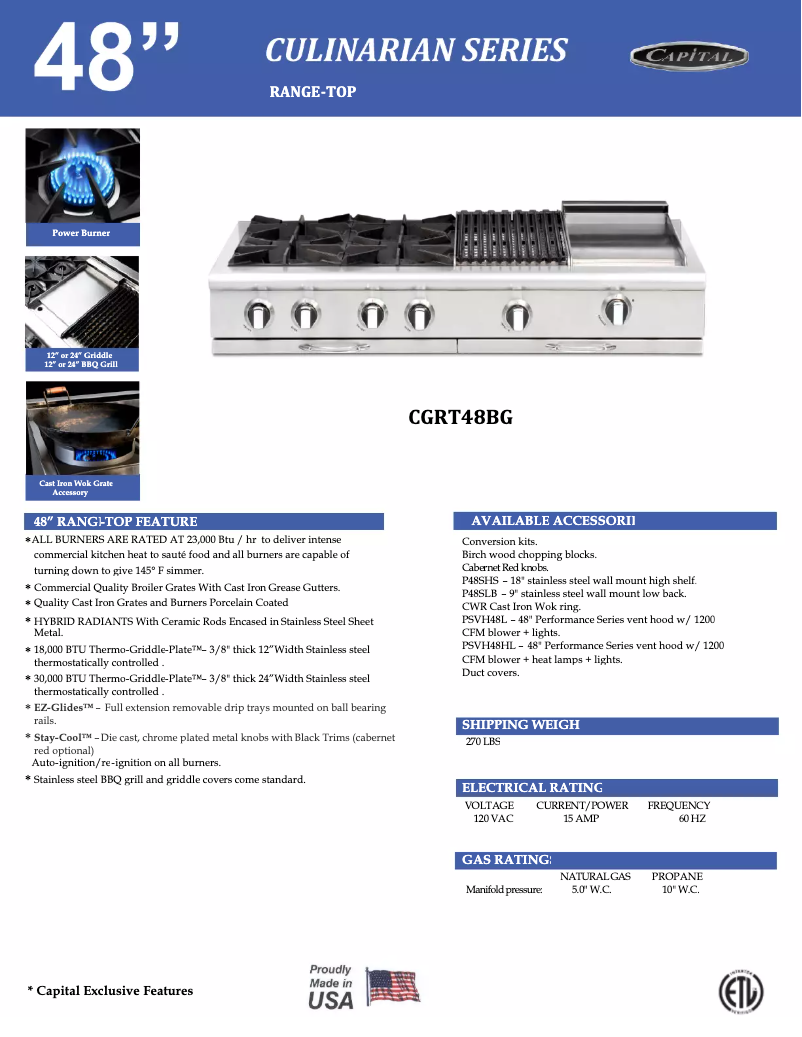 Page n°1 - Guide d'installation Capital CGRT484BBL