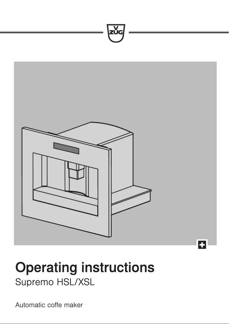 Page 1 de la notice Manuel utilisateur V-Zug Supremo XSL