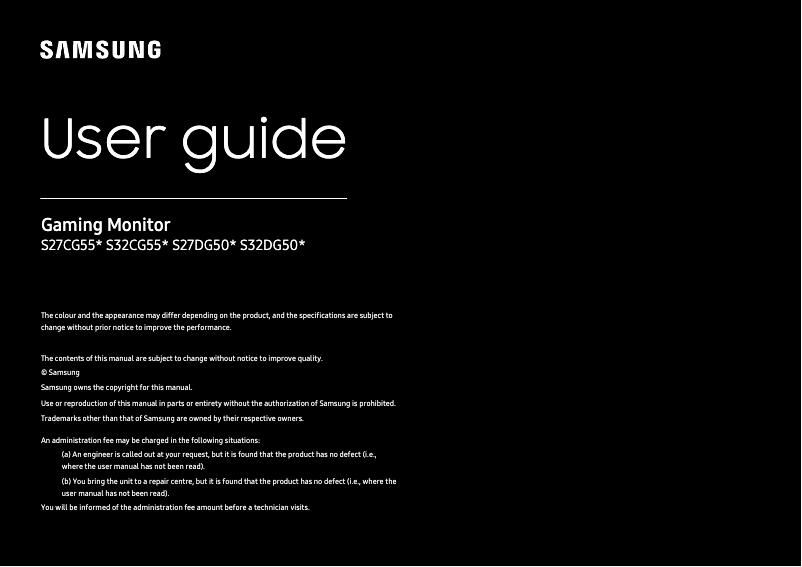 Page 1 de la notice Manuel utilisateur Samsung S32DG500E