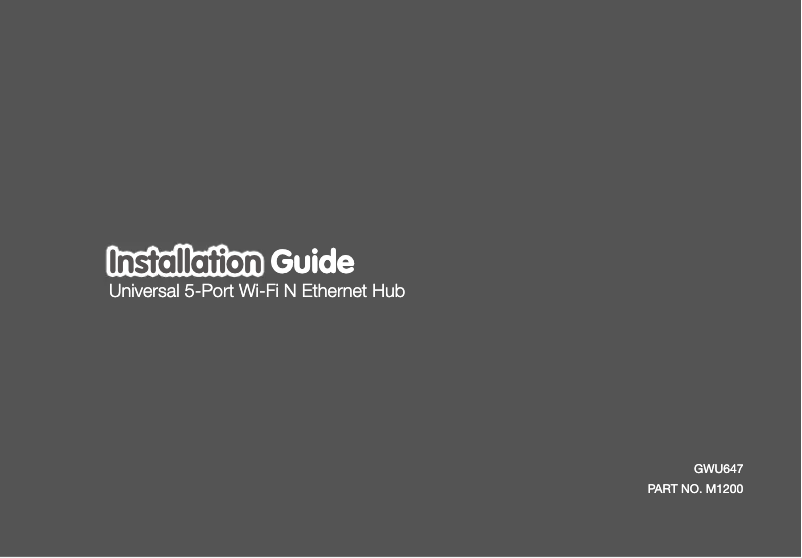 Page n°1 - Manuel utilisateur iogear GWU647