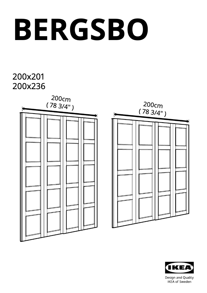 Page 1 de la notice Consignes visuelles Ikea BERGSBO