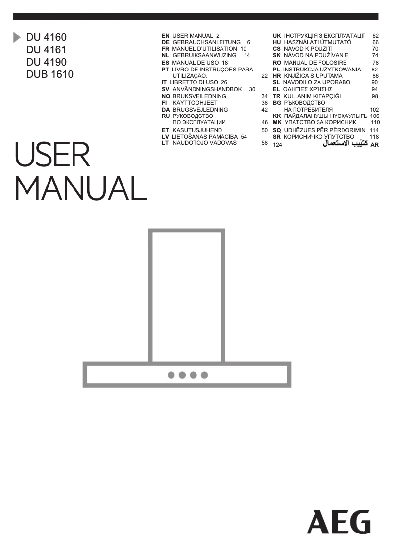 Page n°1 - Manuel utilisateur AEG DUB1610W