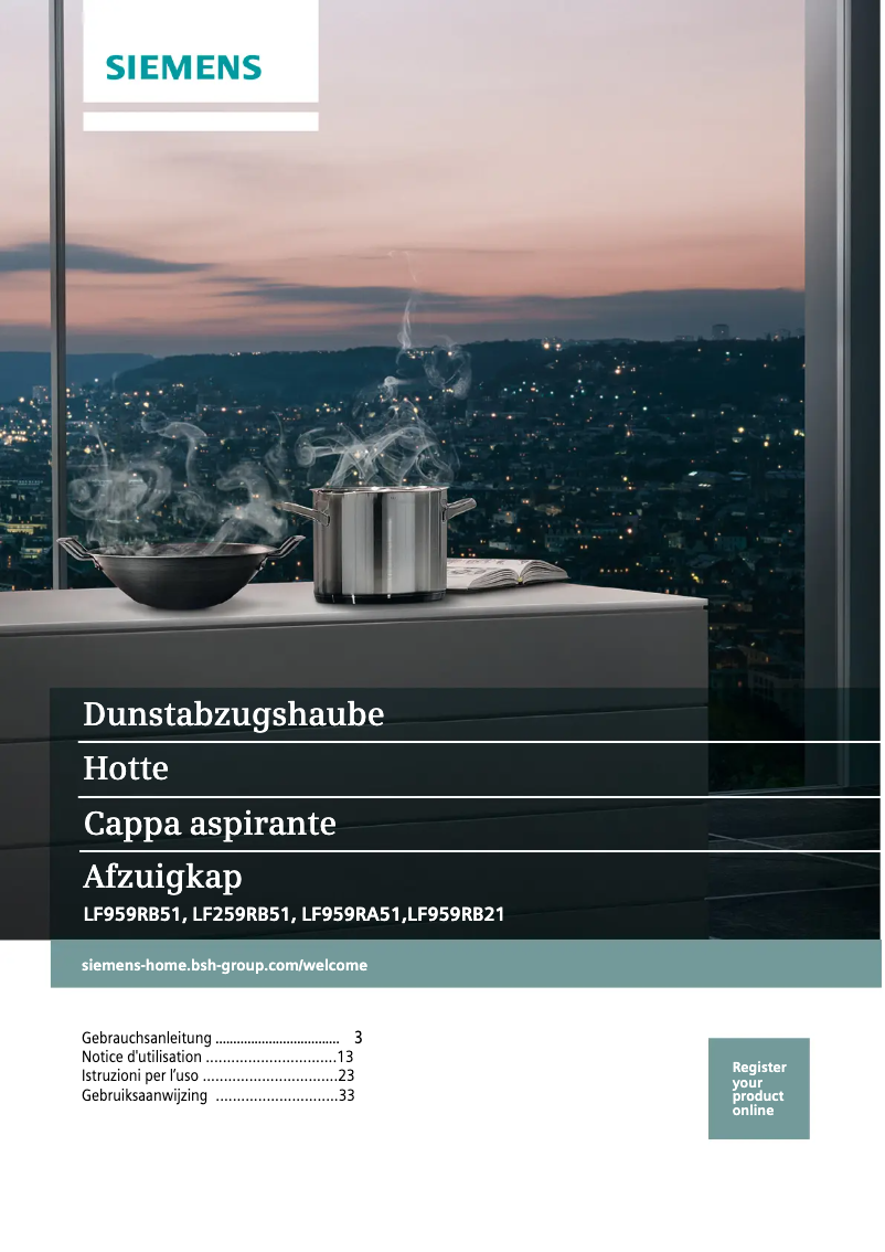 Page 1 de la notice Manuel utilisateur Siemens LF259RB51