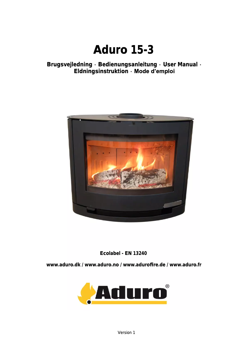 Page n°1 - Manuel utilisateur Aduro 15-3