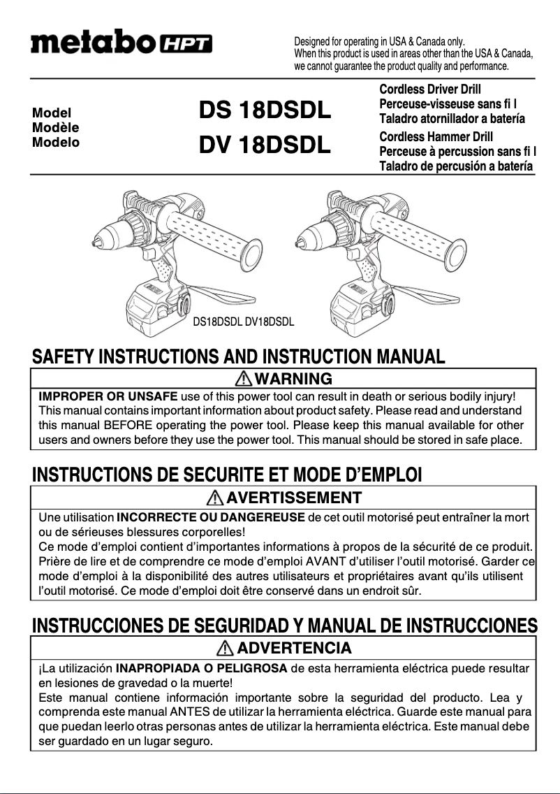 Image de la première page du manuel de l'appareil DS 18DSDL
