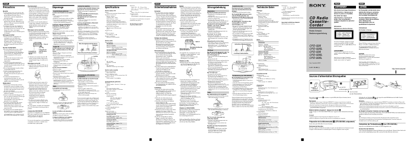 Image de la première page du manuel de l'appareil CFD-S26L