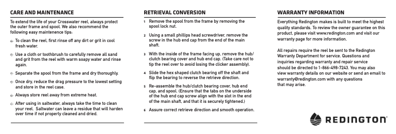 Página 1 del manual Manual de usuario Redington Crosswater