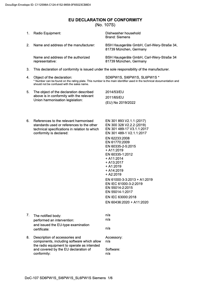 Page 1 de la notice Mode d'emploi Siemens SN23HW60AG