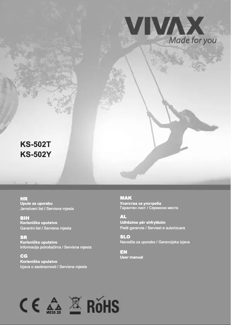 Page n°1 - Manuel utilisateur Vivax KS-502Y