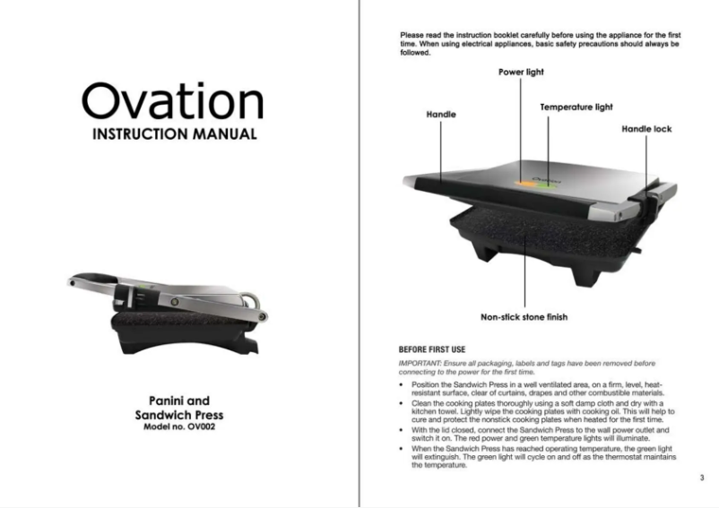 Página 1 del manual Manual de usuario Ovation OV002