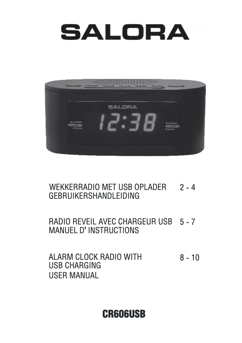 Page n°1 - Manuel utilisateur Salora CR606USB