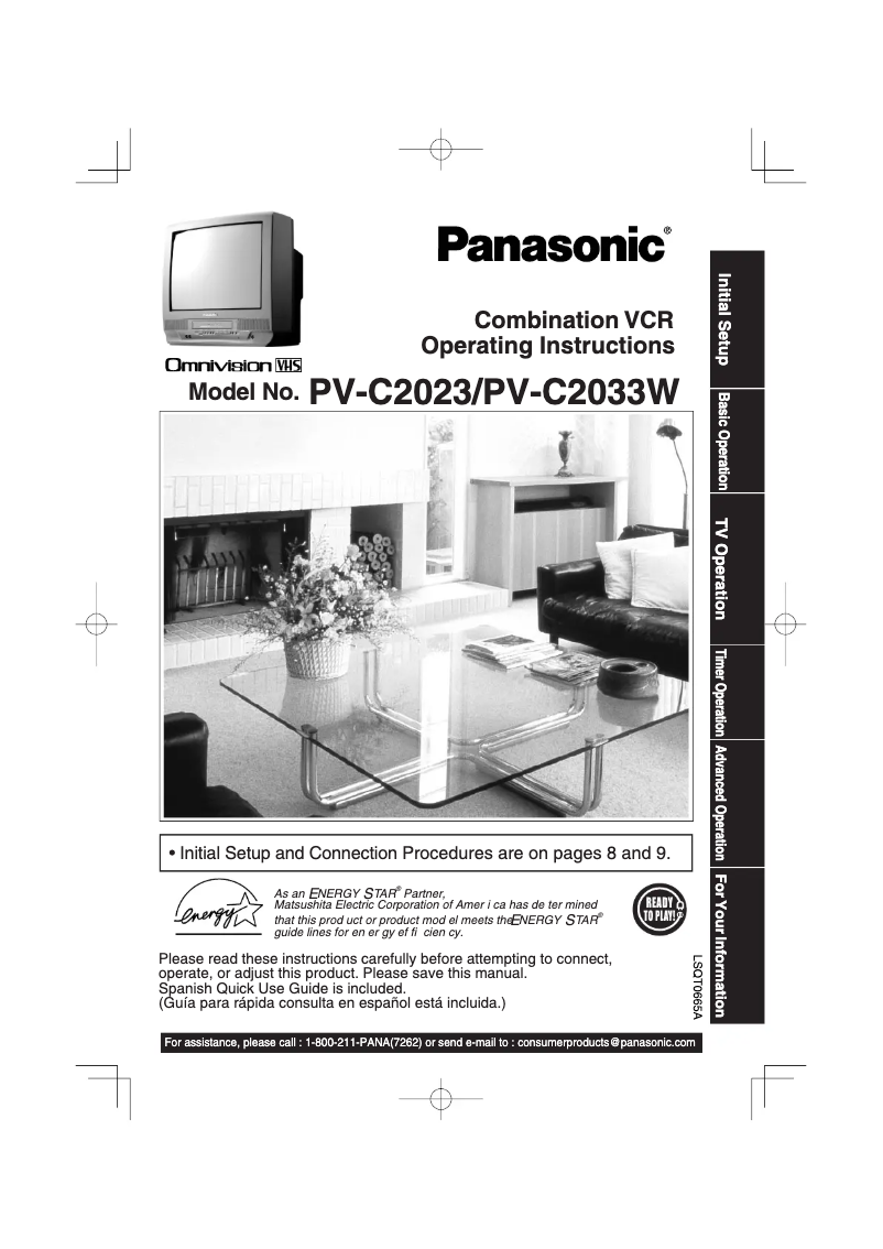 Page 1 de la notice Manuel utilisateur Panasonic PV-C2033W