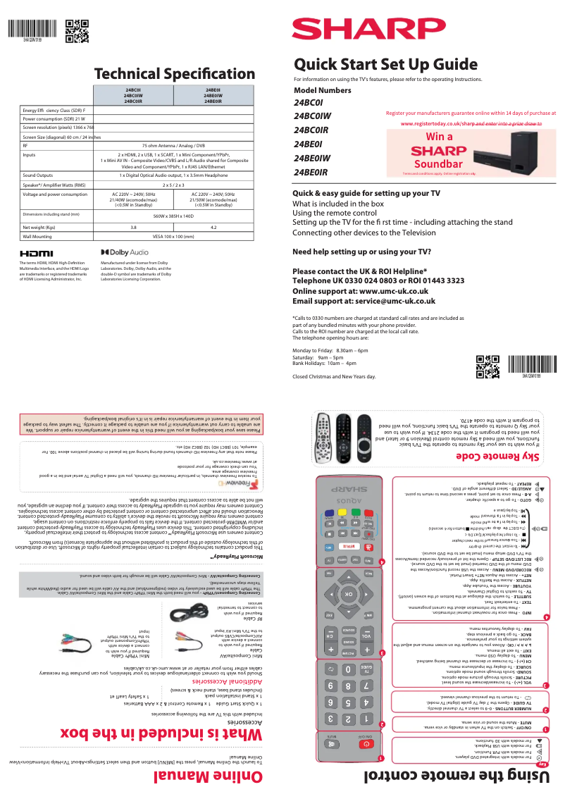 Page 1 de la notice Guide de démarrage rapide Sharp 24BC0I