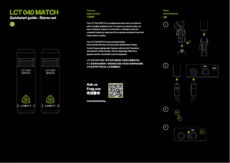 Page n°1 - Manuel utilisateur Lewitt LCT 040 MATCH