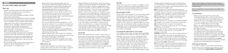 Page 1 de la notice Manuel utilisateur Philips Avent SCF695