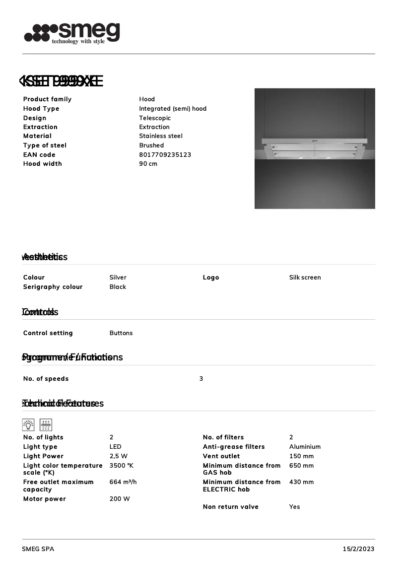 Image de la première page du manuel de l'appareil KSET999XE