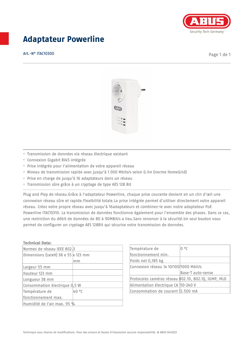 Imagen de la primera página del manual del dispositivo ITAC10300