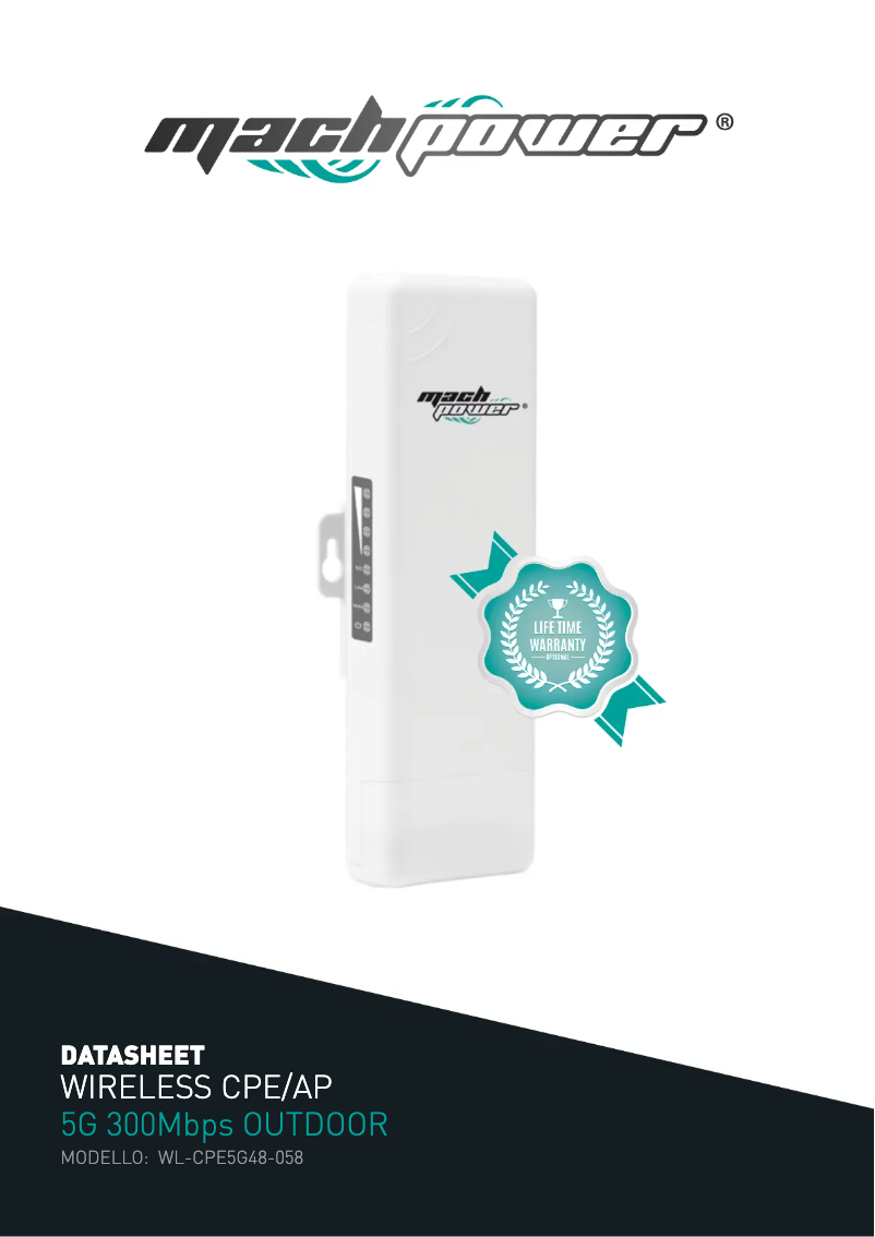 Page 1 de la notice Fiche technique Mach Power WL-CPE5G48-058