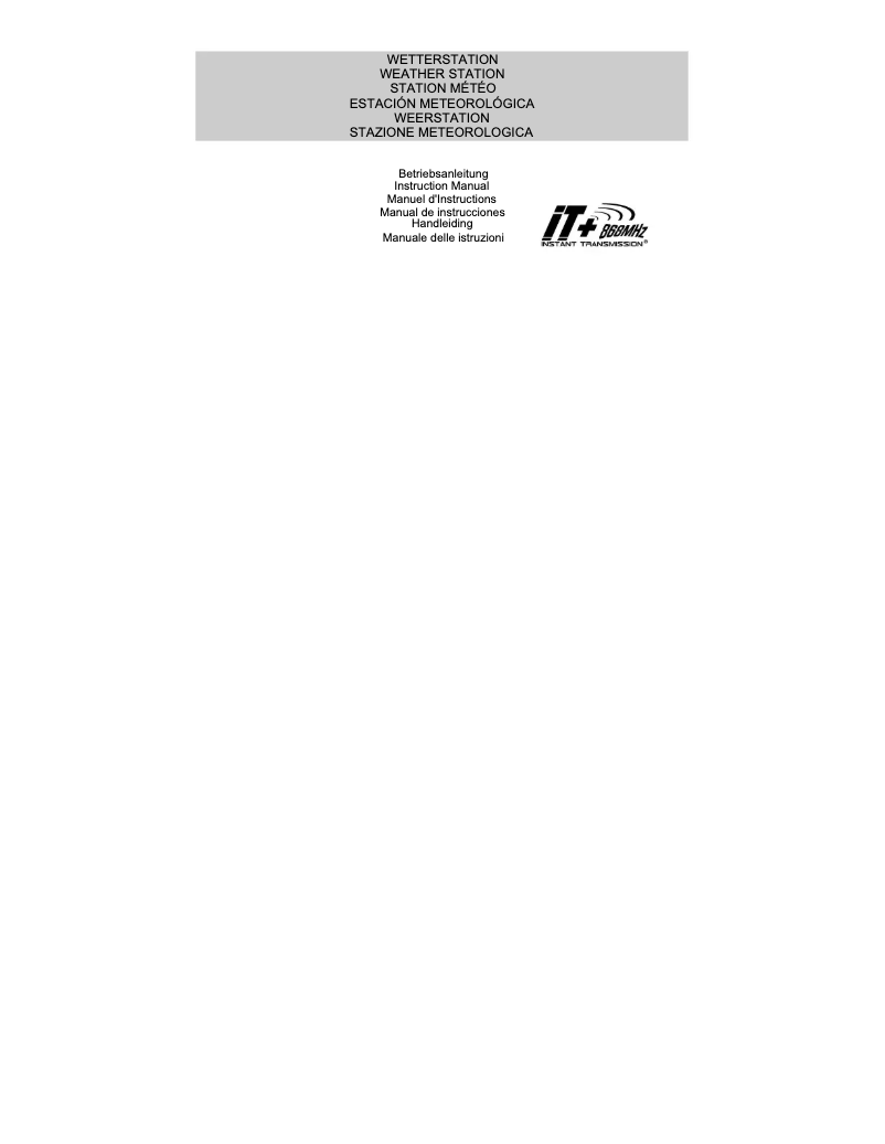 Page 1 de la notice Manuel utilisateur Techno Line WS 9040