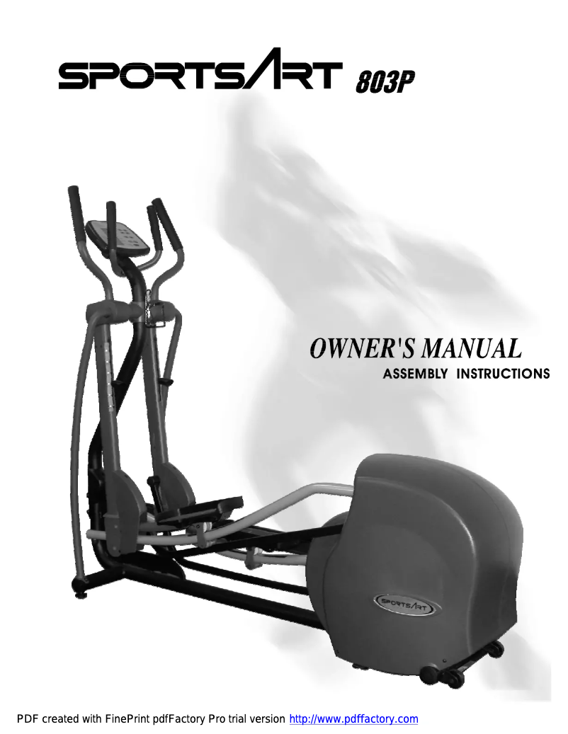 Page 1 de la notice Manuel utilisateur SportsArt 803P