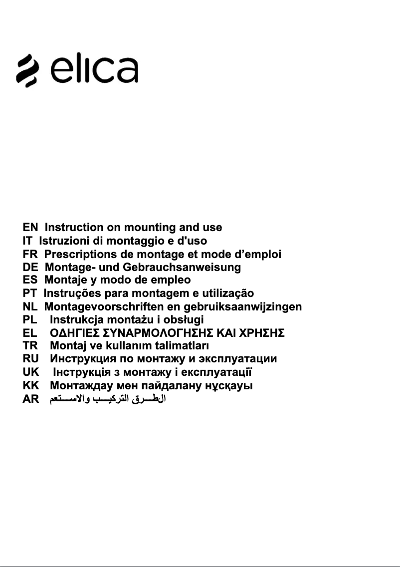 Page 1 de la notice Manuel utilisateur Elica NikolaTesla Prime PRF0155874