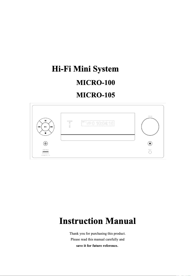 Image de la première page du manuel de l'appareil Micro-100