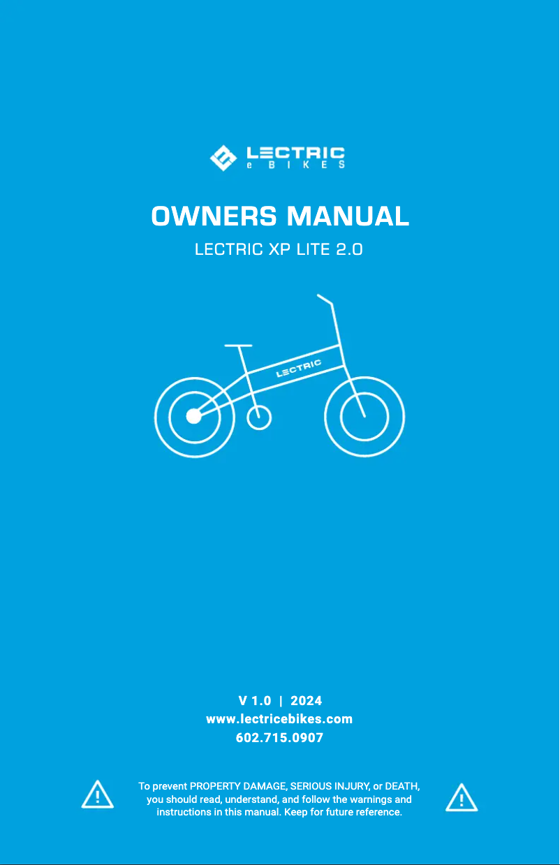 Page n°1 - Manuel utilisateur Lectric XP Lite 2.0
