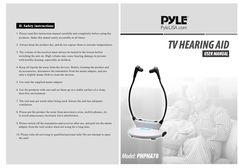 Page n°1 - Manuel utilisateur Pyle Health PHPHA78