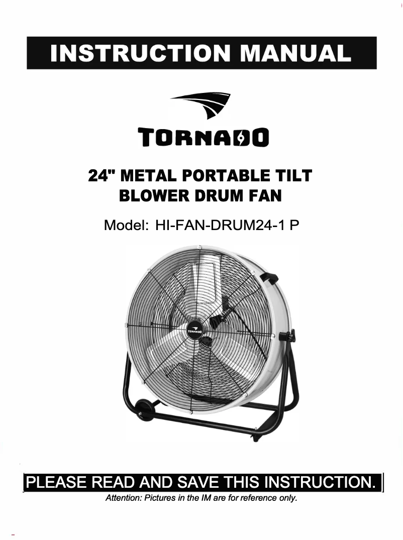 Page 1 de la notice Manuel utilisateur Tornado HI-FAN-DRUM24-1P