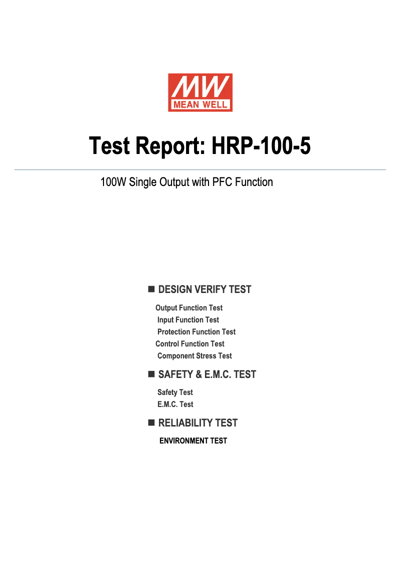 Page n°1 - Fiche technique Mean Well HRP-100-5