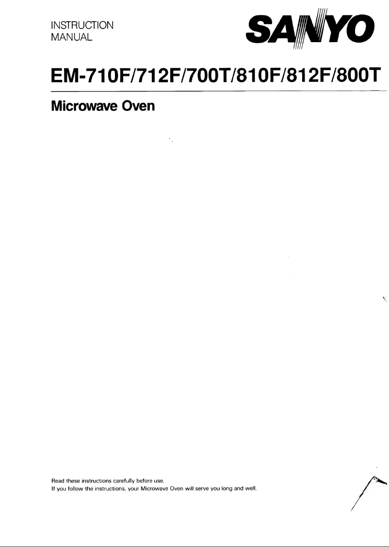 Page n°1 - Manuel utilisateur Sanyo EM-800T