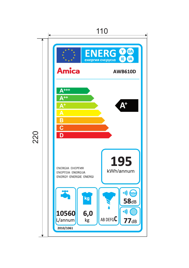 Page 1 de la notice Manuel utilisateur Amica AWB610D
