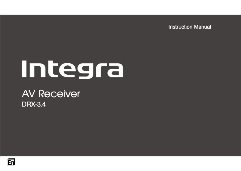 Page n°1 - Manuel utilisateur Integra DRX-3.4
