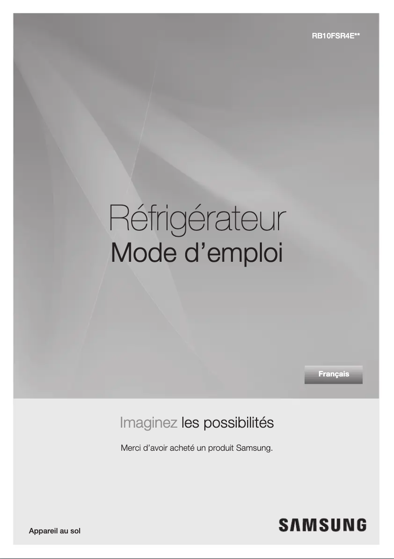 Page 1 de la notice Manuel utilisateur Samsung RB10FSR4ESR