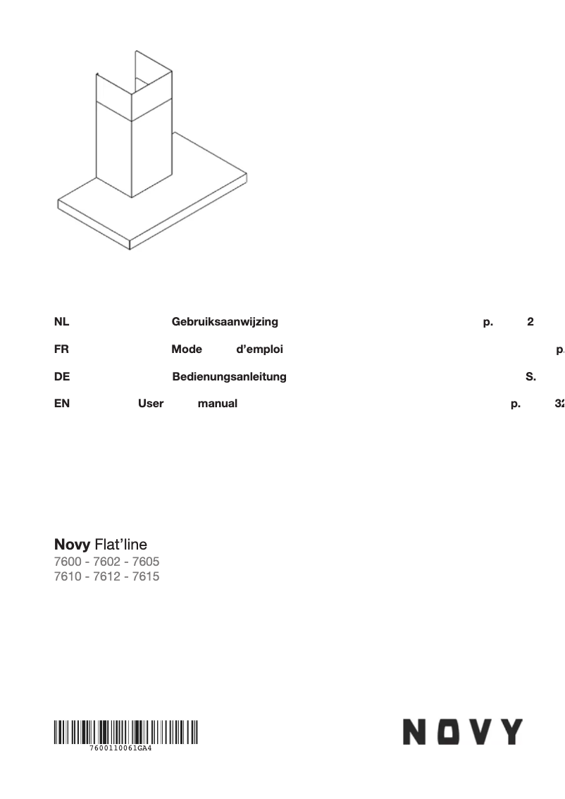 Page 1 de la notice Manuel utilisateur Novy Flat'line 7612